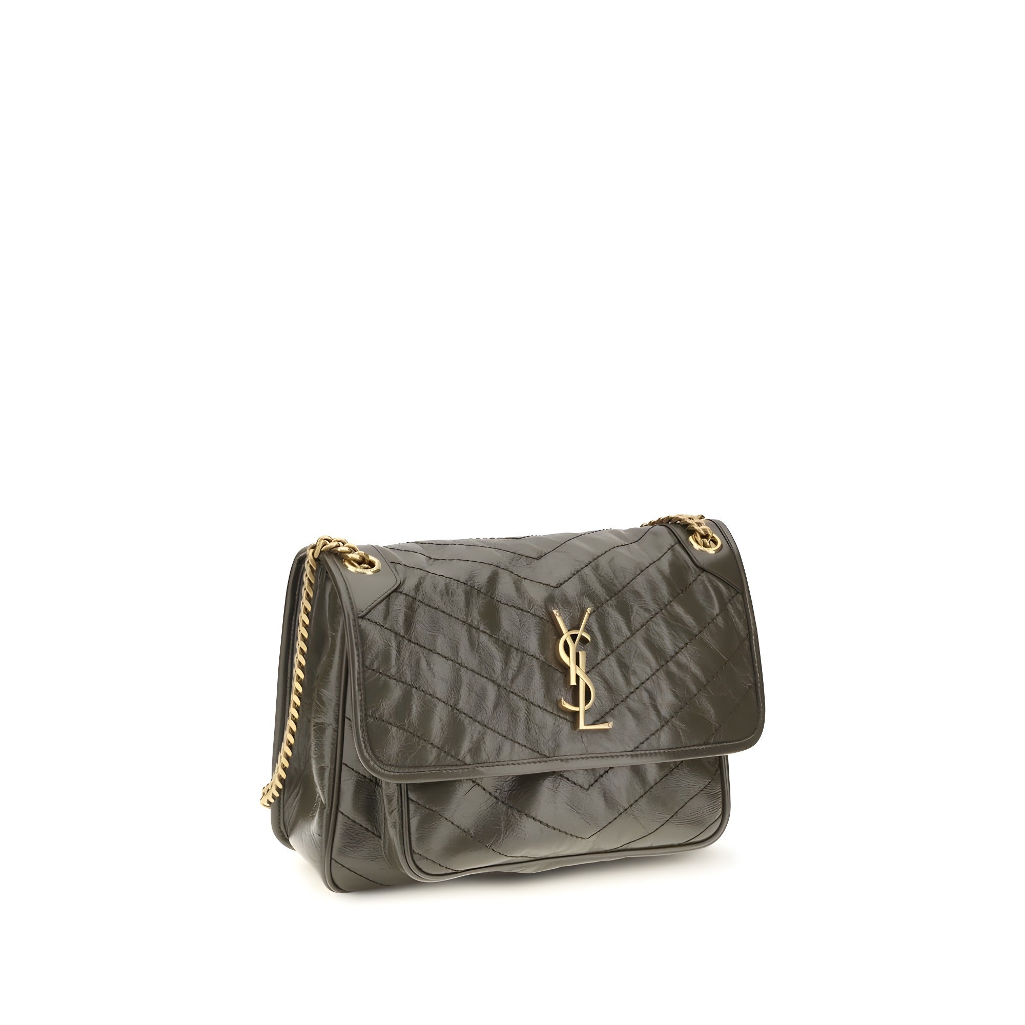 Saint Laurent Bicolor Calf Leather Bos Taurus Shoulder Bag