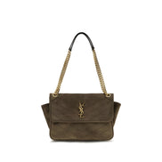 Saint Laurent Geantă de Umăr Bicoloră din Piele Întoarsă