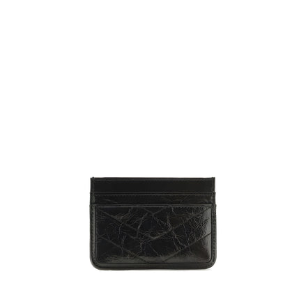 Suport pentru carduri Saint Laurent negru din piele