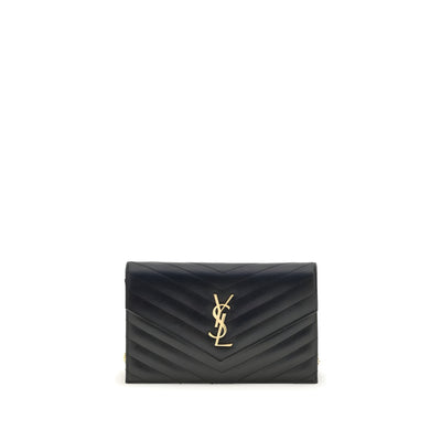 Geantă de umăr Saint Laurent neagră din piele de vițel