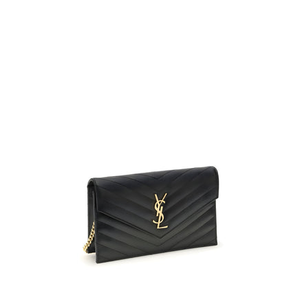 Geantă de umăr Saint Laurent neagră din piele de vițel