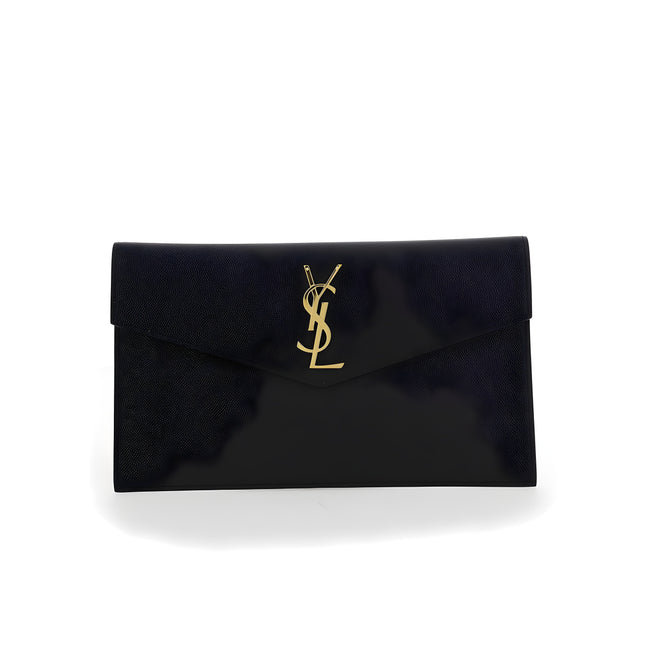 Saint Laurent Black Calf Leather Clutch Bag
