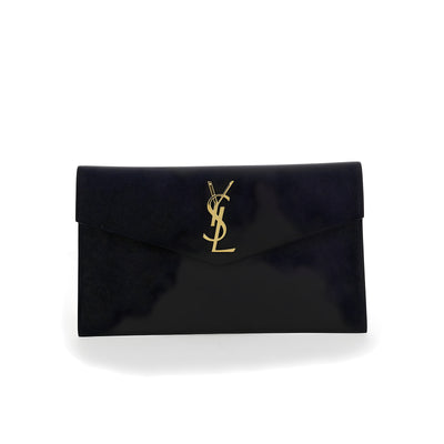 Saint Laurent Black Calf Leather Clutch Bag