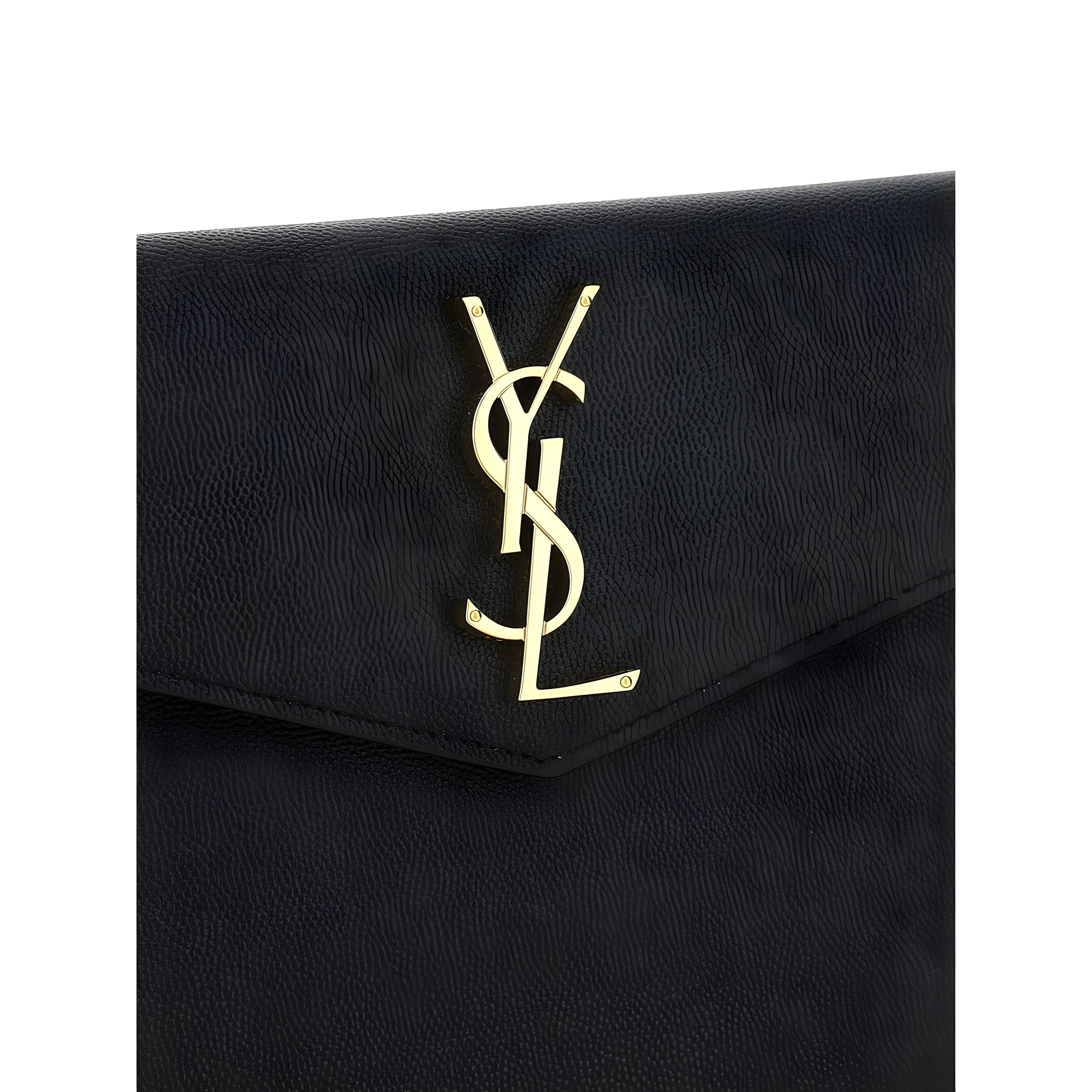 Saint Laurent Black Calf Leather Clutch Bag