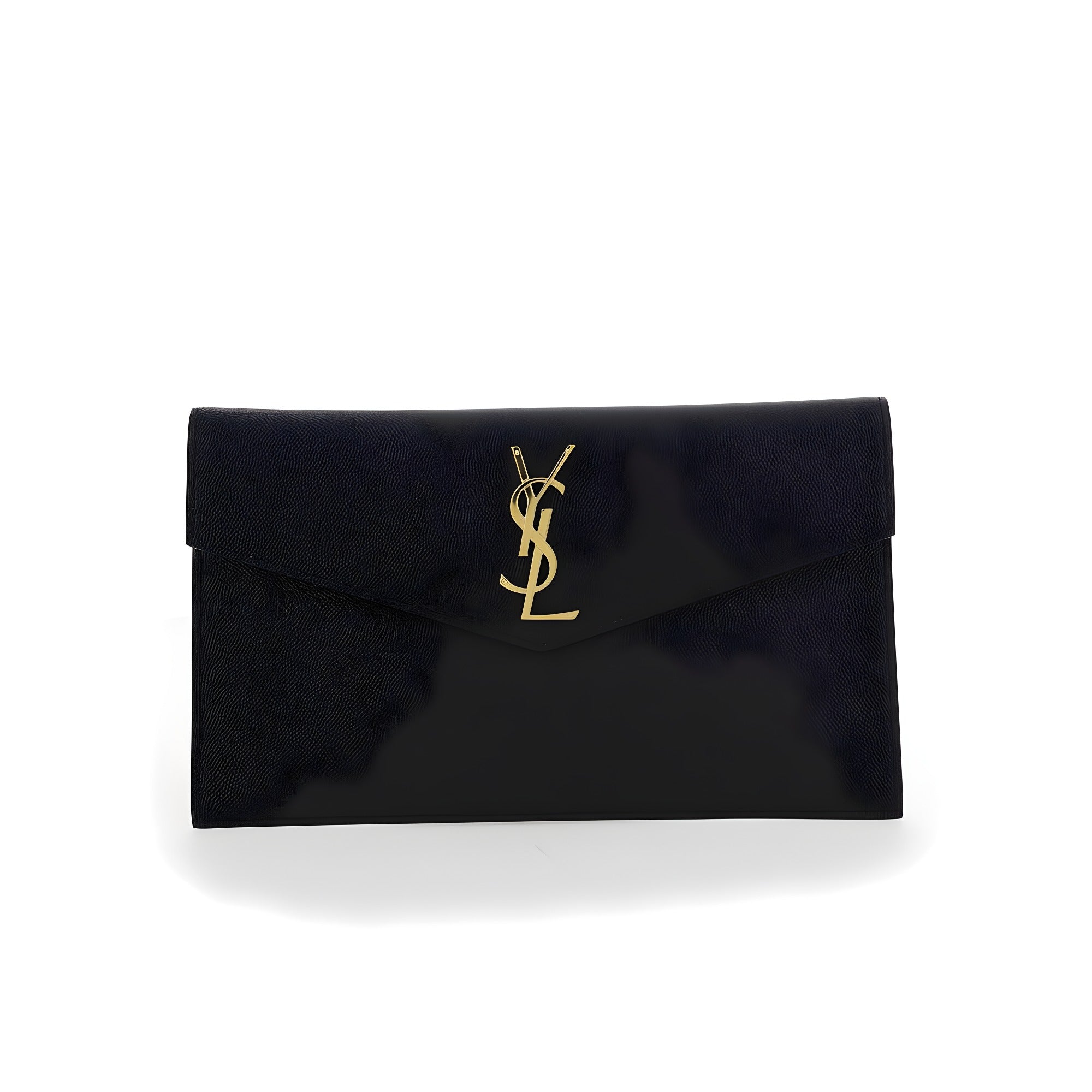 Saint Laurent Black Calf Leather Clutch Bag