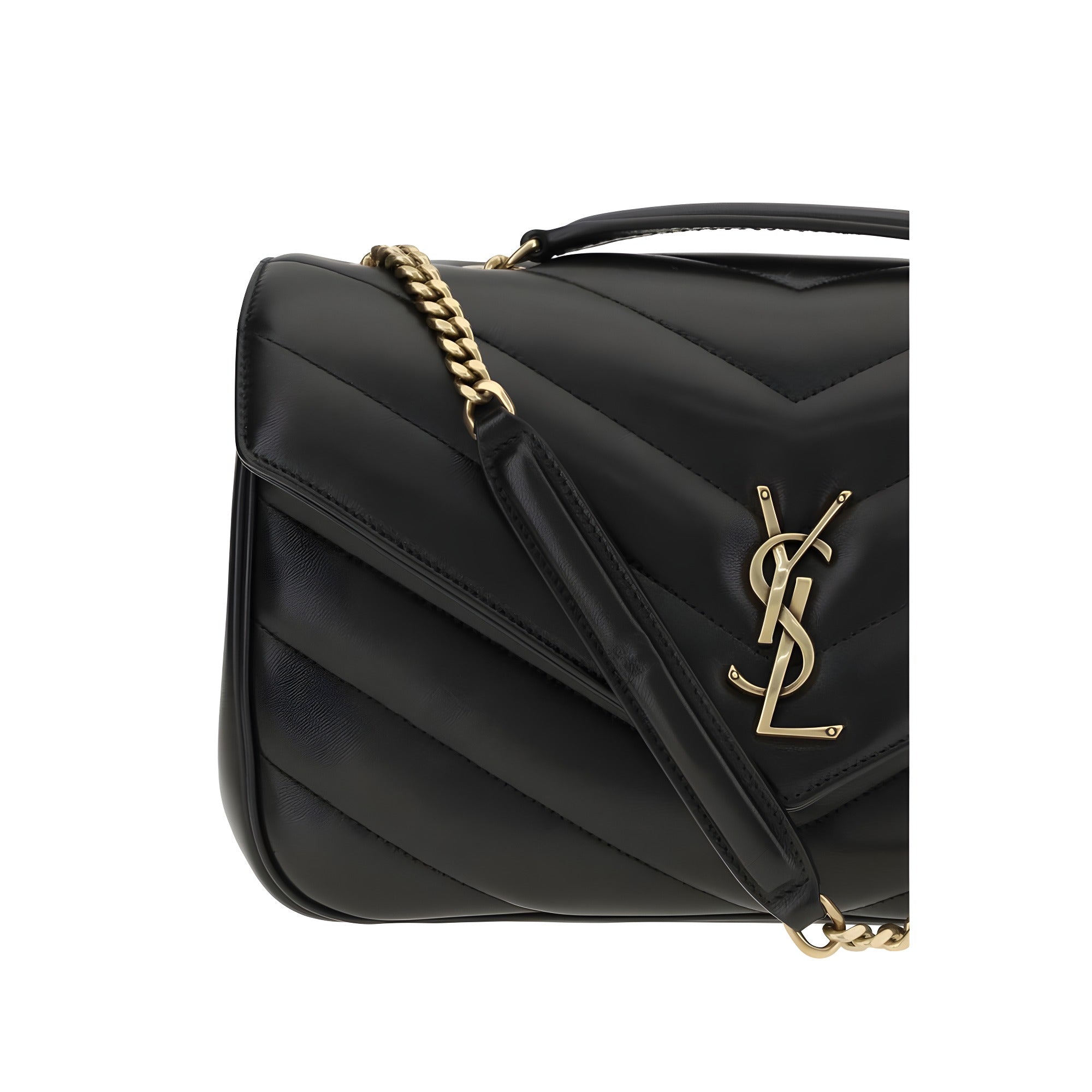 Geantă de umăr Saint Laurent neagră din piele de vițel