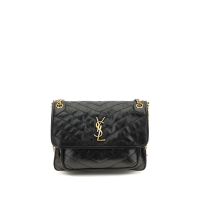 Geantă de umăr Saint Laurent neagră din piele
