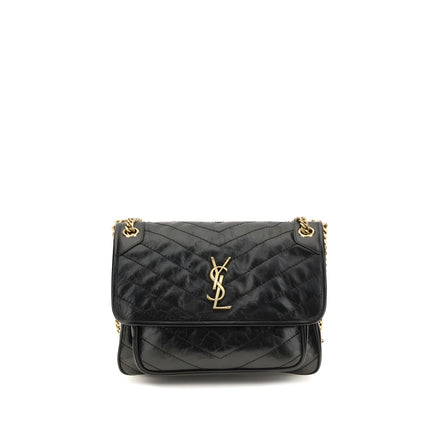 Geantă de umăr Saint Laurent neagră din piele