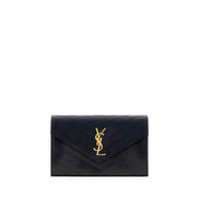 Geantă de umăr Saint Laurent neagră din piele monogram