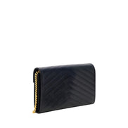 Geantă de umăr Saint Laurent neagră din piele monogram