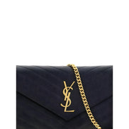Geantă de umăr Saint Laurent neagră din piele monogram