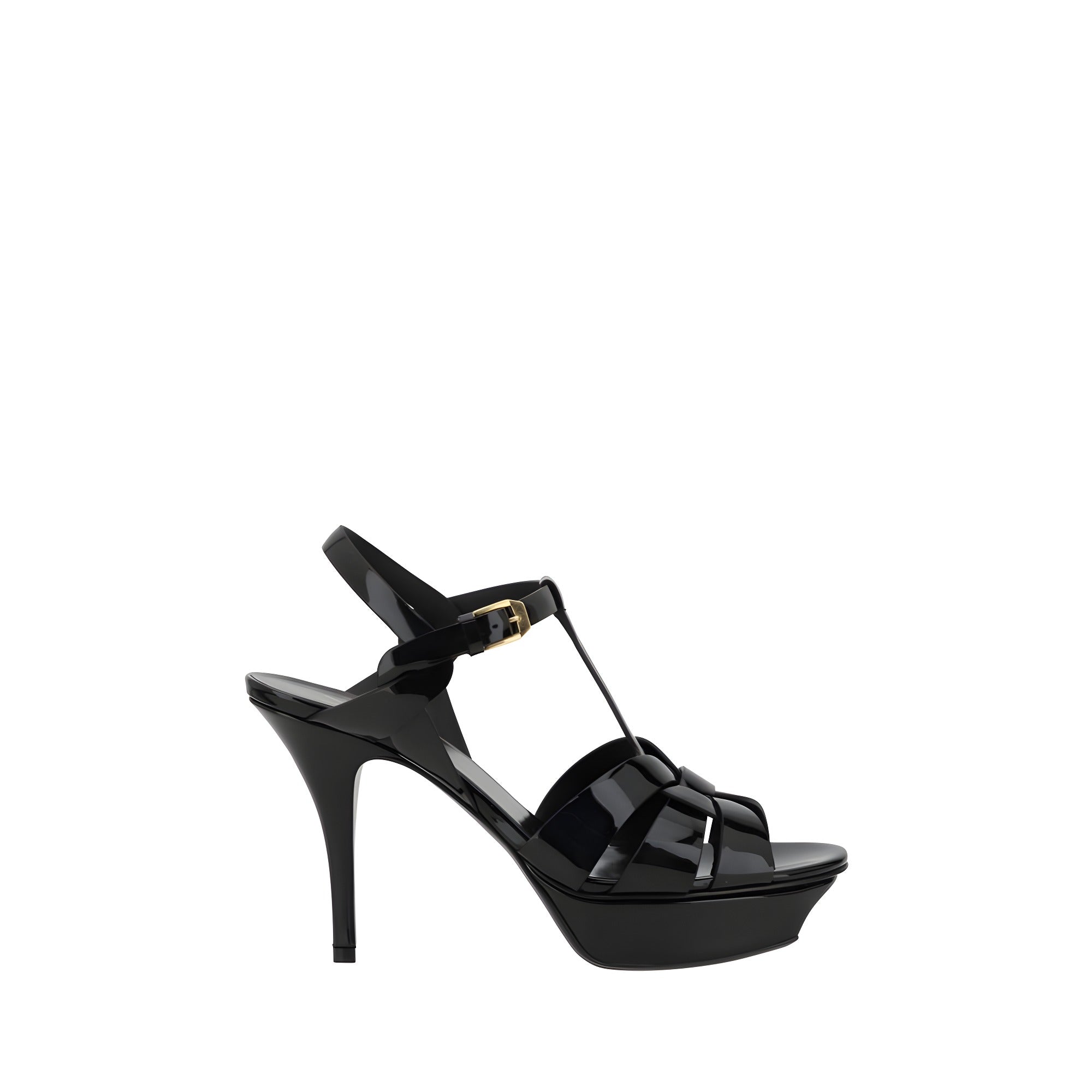 Sandale Saint Laurent negre din piele de vițel cu toc stiletto