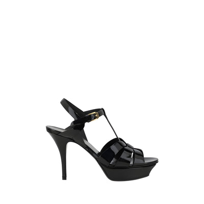 Sandale Saint Laurent negre din piele de vițel cu toc stiletto