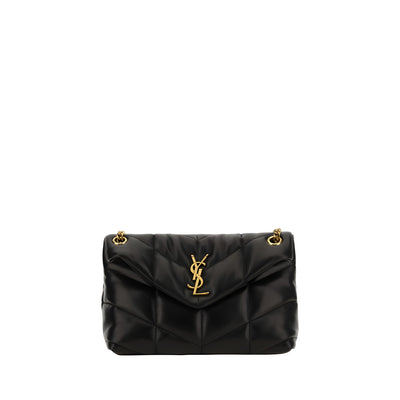 Geantă de umăr Saint Laurent neagră din piele de miel