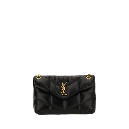 Geantă de umăr Saint Laurent neagră din piele de miel