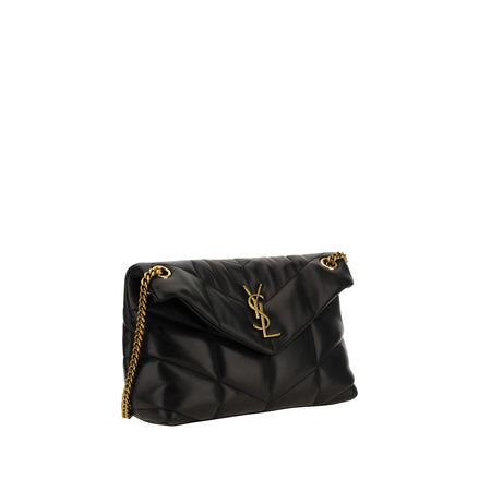 Geantă de umăr Saint Laurent neagră din piele de miel