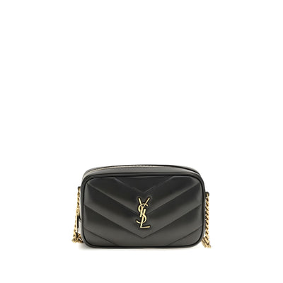 Geantă de umăr Saint Laurent neagră din piele de miel Daytona