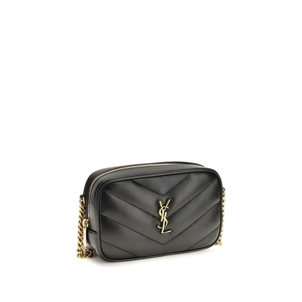 Geantă de umăr Saint Laurent neagră din piele de miel Daytona