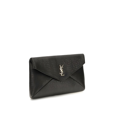 Portofel Saint Laurent negru din piele de miel