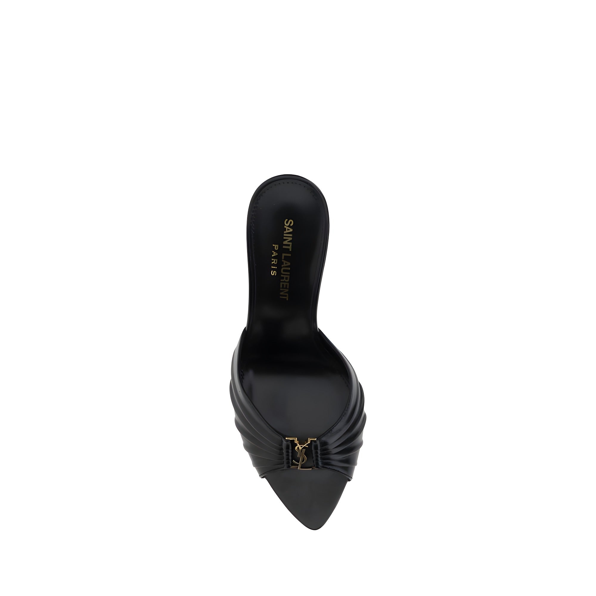 Saint Laurent Black Lambskin Stiletto Heel Sandals