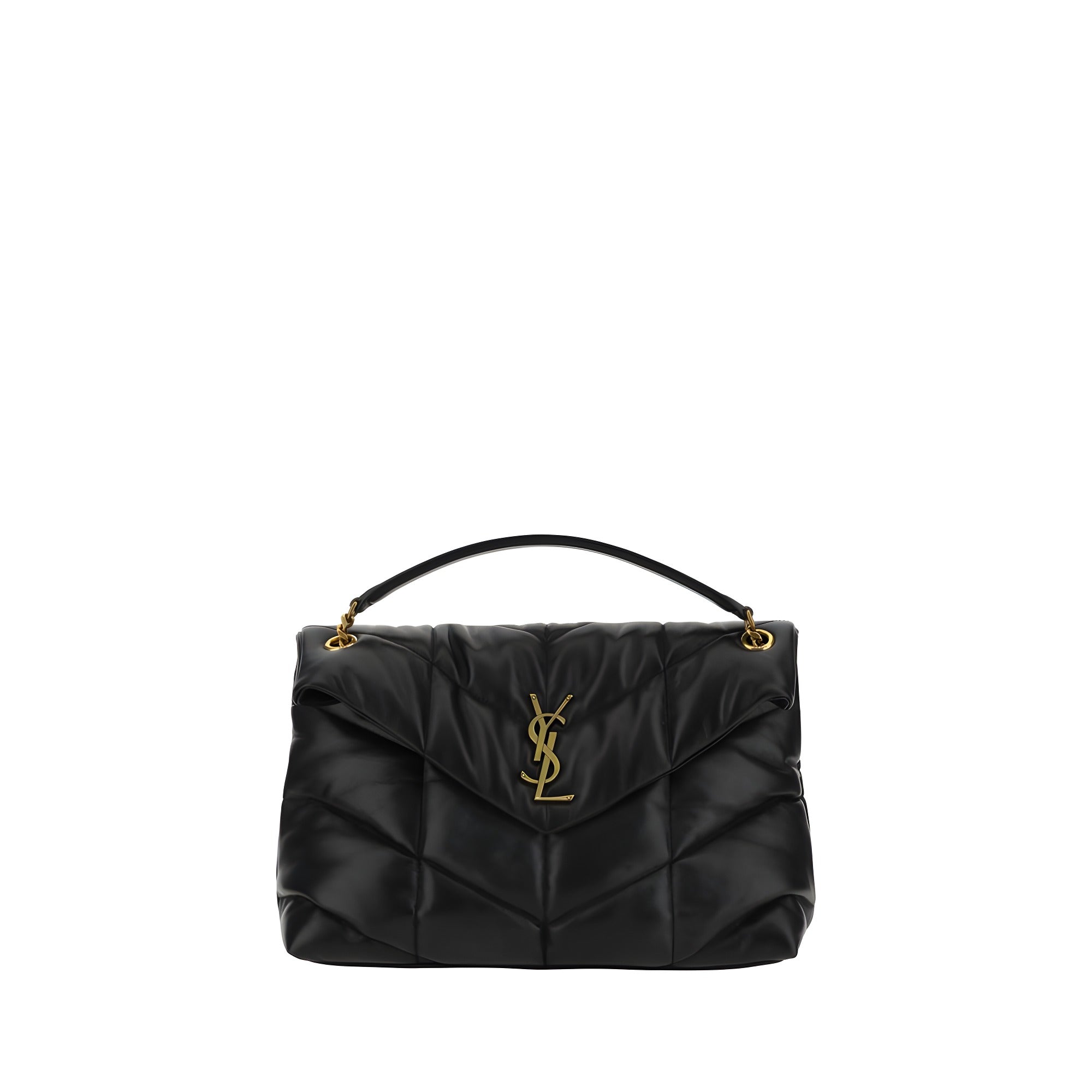 Geantă de umăr Saint Laurent neagră LouLou din piele nappa