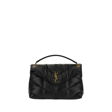 Geantă de umăr Saint Laurent neagră LouLou din piele nappa
