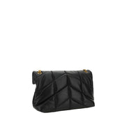 Geantă de umăr Saint Laurent neagră LouLou din piele nappa