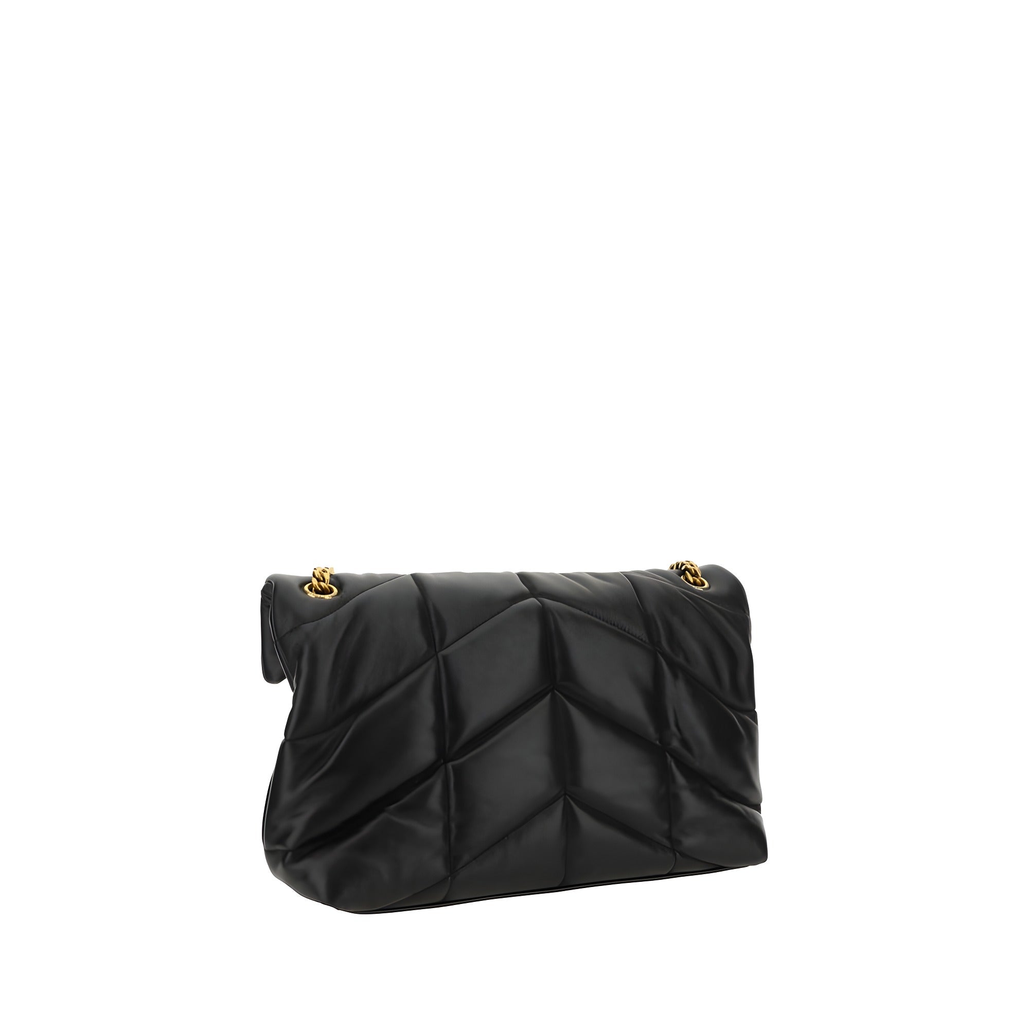 Geantă de umăr Saint Laurent neagră LouLou din piele nappa