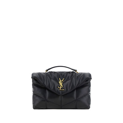 Geantă de umăr Saint Laurent neagră din piele matlasată