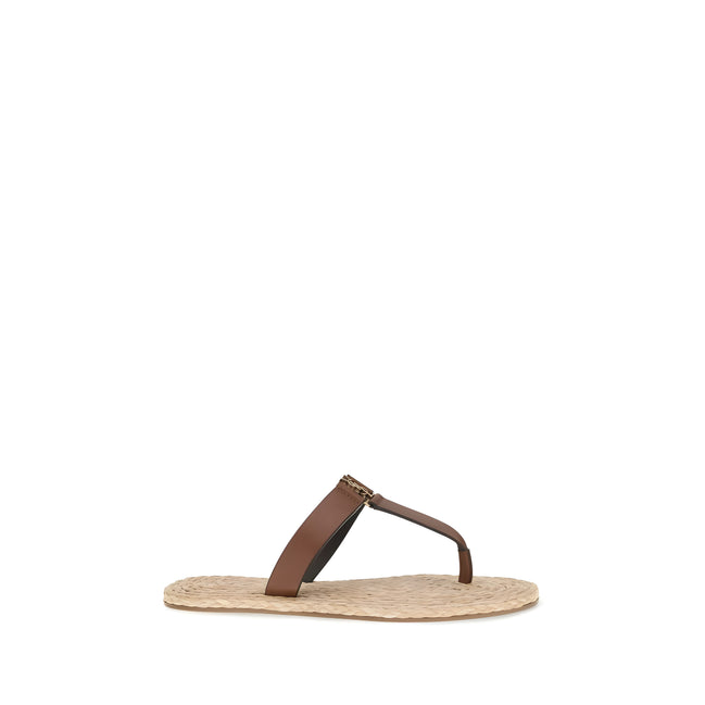 Sandale plate maro Saint Laurent