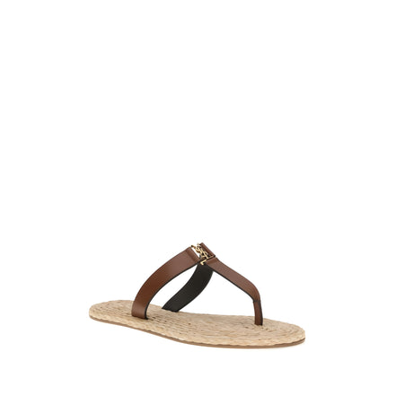 Sandale plate maro Saint Laurent