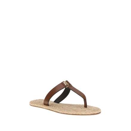 Sandale plate maro Saint Laurent