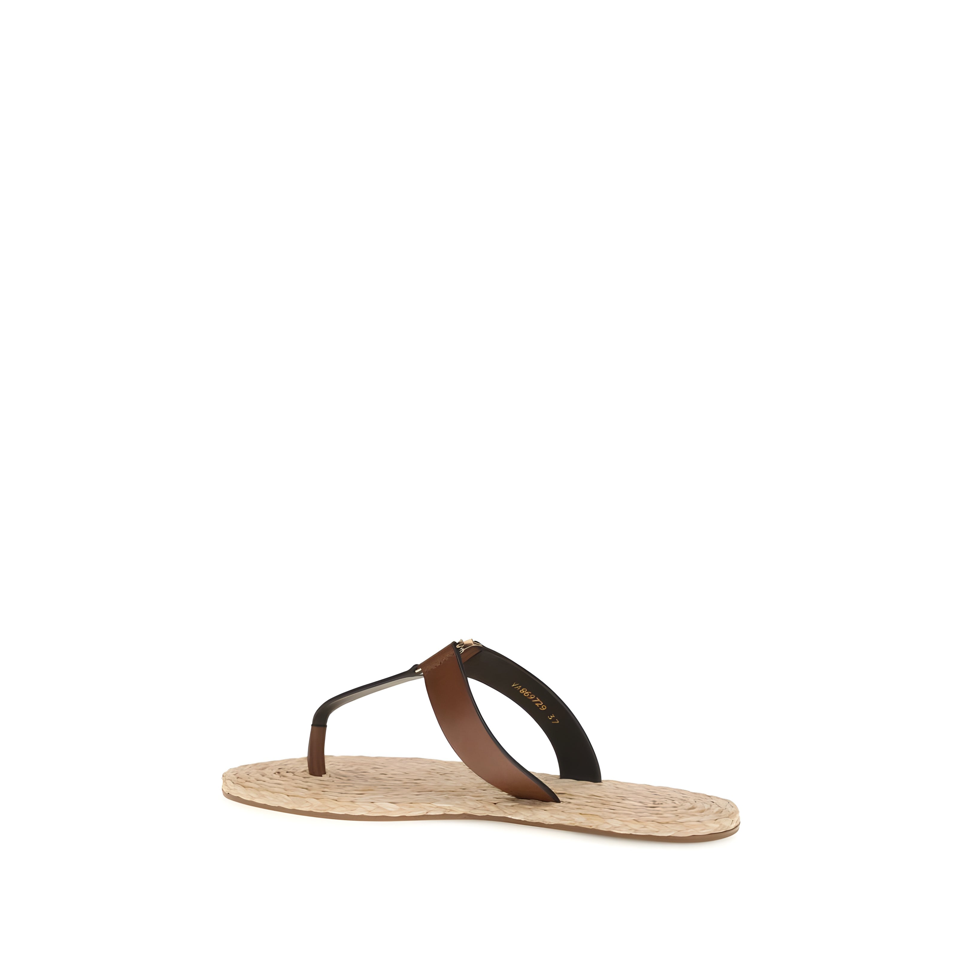 Sandale plate maro Saint Laurent