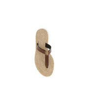 Sandale plate maro Saint Laurent