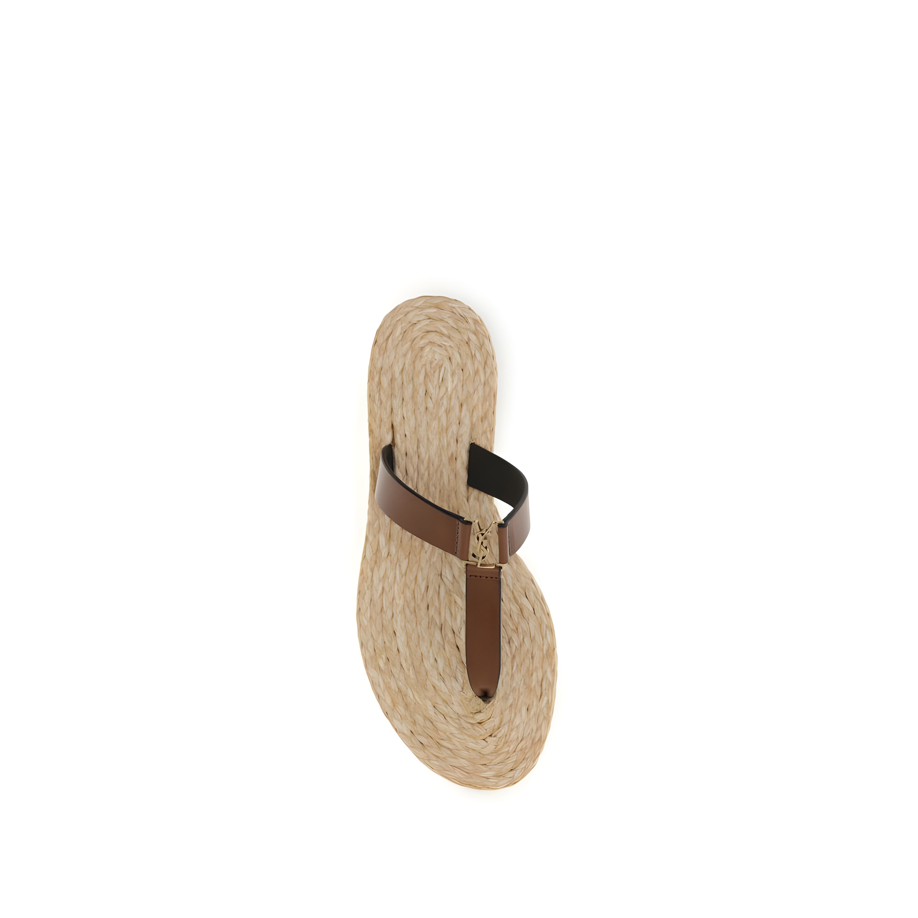 Sandale plate maro Saint Laurent