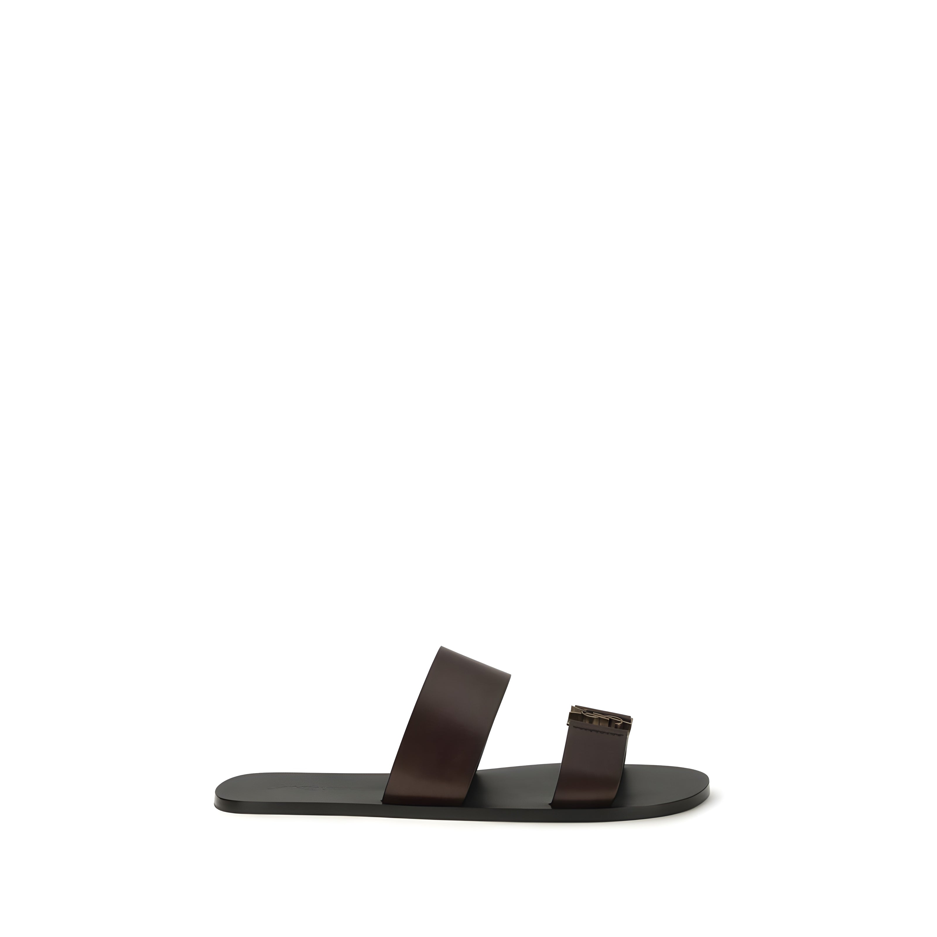 Saint Laurent Brown Flat Sandals