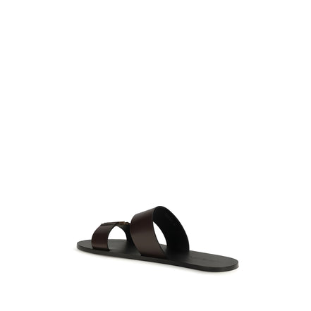 Saint Laurent Brown Flat Sandals