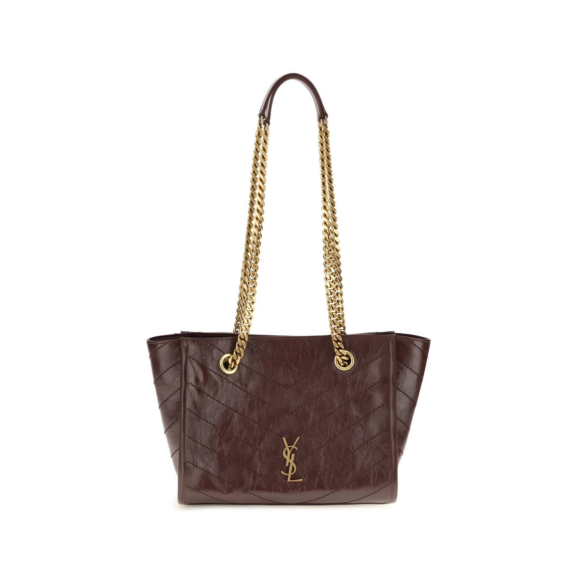Geantă de umăr Saint Laurent maro din piele