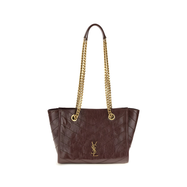 Geantă de umăr Saint Laurent maro din piele