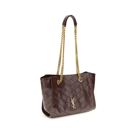 Geantă de umăr Saint Laurent maro din piele