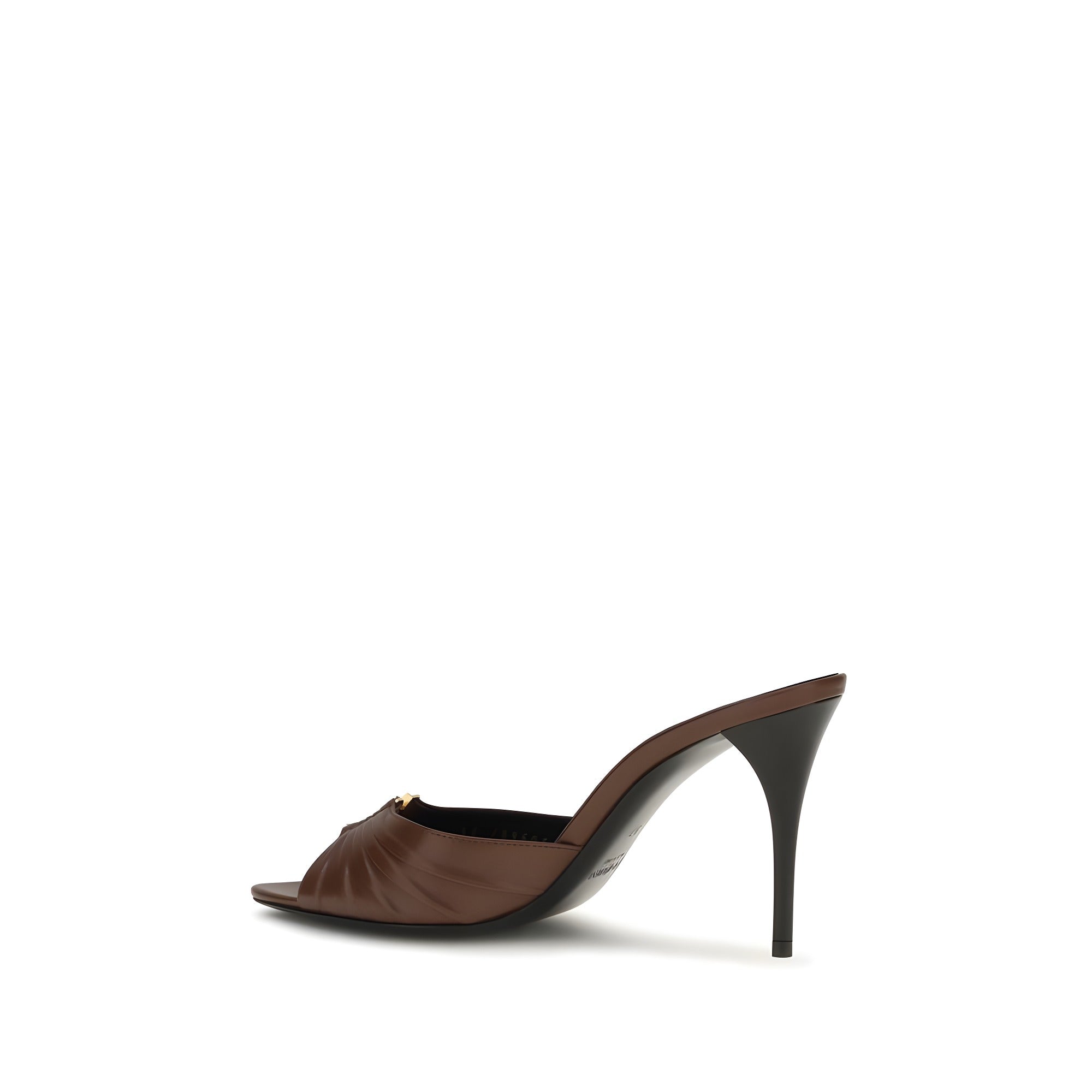 Saint Laurent Brown Calf Leather Mules