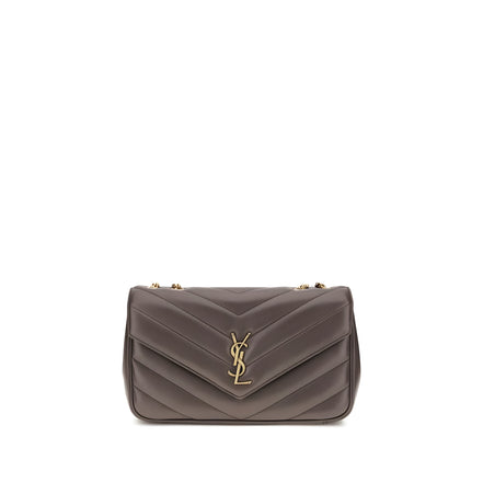 Geantă de umăr Saint Laurent gri din piele de miel