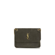 Saint Laurent Gray Leather Shoulder Bag