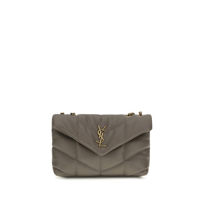 Geantă de umăr Saint Laurent gri din piele