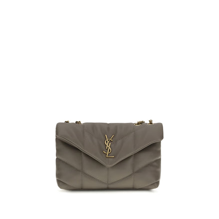 Geantă de umăr Saint Laurent gri din piele