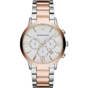 Ceas Cronograf din Oțel Emporio Armani Argintiu și Bronz