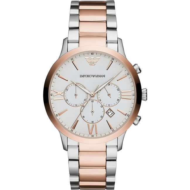 Ceas Cronograf din Oțel Emporio Armani Argintiu și Bronz