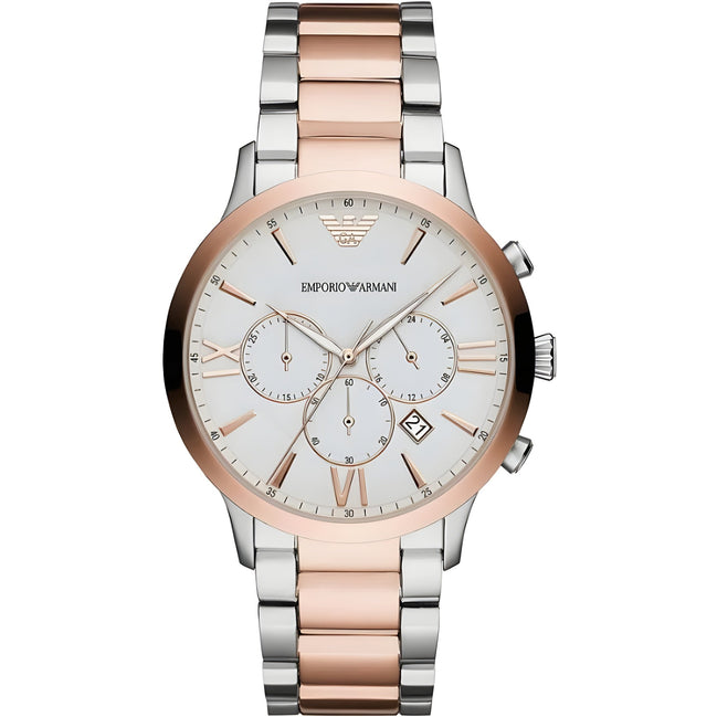 Ceas Cronograf din Oțel Emporio Armani Argintiu și Bronz