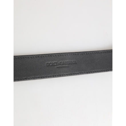 Dolce & Gabbana Bandă de gât din piele argintie texturată cu metal auriu