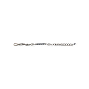 Dolce & Gabbana Silver Tone Chain Lobster Clasp Logo Grey Pearls Bracelet